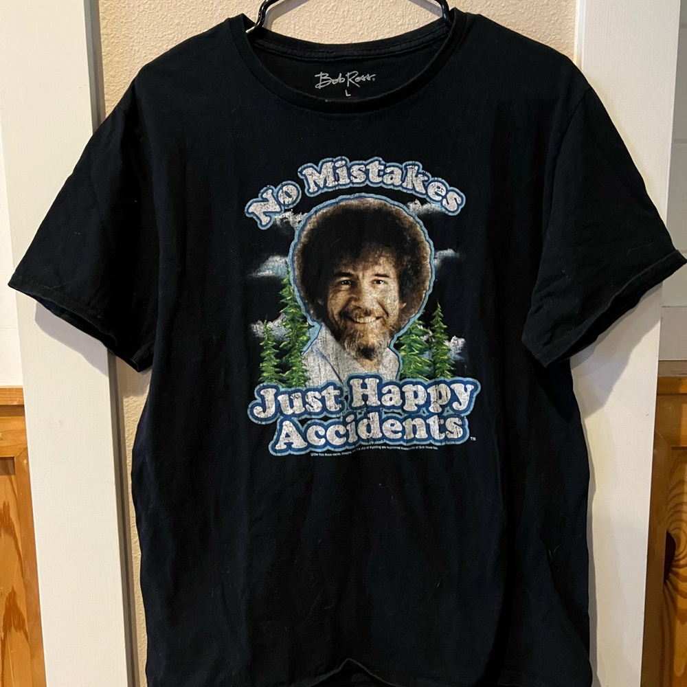 Bob Ross Black Graphic T-Shirt